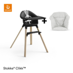 Kinderstoel Stokke® Clikk Black Natural + Gratis Stoelverkleiner