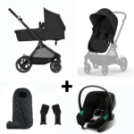 Kinderwagen Cybex Eos Basic Moon Black met Autostoel Aton B2 en Adapterset&Voetenzak