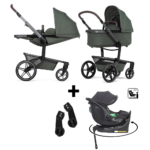 Kinderwagen Joolz Day5 Forest Green + Autostoel EasyGo Buz Pro I-Size 360 Ink&Base&Adapterset