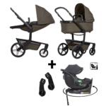 Kinderwagen Joolz Day5 Hazel Brown Special Edition + Autostoel EasyGo Buz Pro I-Size 360 Ink&Base&Adapterset