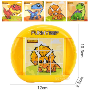 Twisty Puzzle™ - Eindeloos Puzzelplezier - Draaipuzzel Dino 9 vlakjes | Educatief Speelgoed