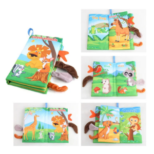 Soft Tail Book™ – Zachte Staartpret – Sensorisch Dieren Babyboekje Bosdieren | Educatief Speelgoed