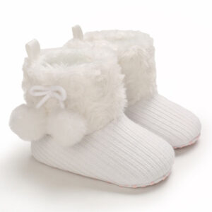 Mini Fashion™ - Altijd Warme Voeten - Kinder Winterschoenen Wit - Balletjes / 16 (0-6 maanden) | Educatief Speelgoed