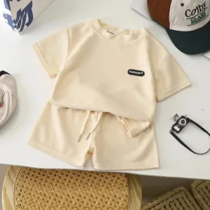 Mini Fashion™ - Zacht&Comfortabel - Top&Short Set Beige / 100 (2-3 jaar) | Educatief Speelgoed