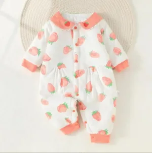Mini Fashion™ - Comfi&Trendy - Jumpsuit Pyjama Roze - Aarbei / 59 (0-3 maanden) | Educatief Speelgoed