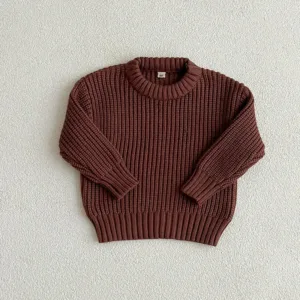 Mini Fashion™ - Super Zachte Stof - Gebreide Sweater Bruin / 98 (3 jaar) | Educatief Speelgoed