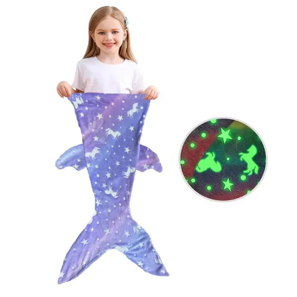 Mini Fashion™ - Glow in the Dark - Zeemeermin Slaapzak Paars - Met Vin | Educatief Speelgoed - Afbeelding 1