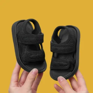 Breeze Bliss™ - Zachte Zolen&Sneldrogend - Kinder Sandalen Zwart / 16 (12-18 maanden) | Educatief Speelgoed