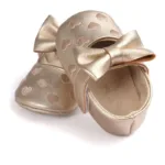 Mini Fashion™ - Ademend Materiaal - Baby Anti-Slip Schoentjes Goud / 22 (12-18 maanden) | Educatief Speelgoed