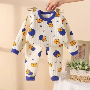 Mini Fashion™ - Ultrazachte Katoencomfort - Peuter Pyjama Blauw / 110 ( 3 jaar) | Educatief Speelgoed