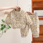 Mini Fashion™ - Coole Luipaard Print - 2-Delige Kledingset Beige / 110 (4 jaar) | Educatief Speelgoed