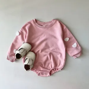 Mini Fashion™ - Schattige Printjes - Sweatshirt Romper Roze / 74 (6-9 maanden) | Educatief Speelgoed