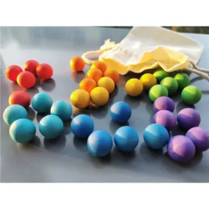 Rainbow Balls™ – Houten Ballen Regenboog 35 stuks (Ø 2.5cm) | Educatief Speelgoed