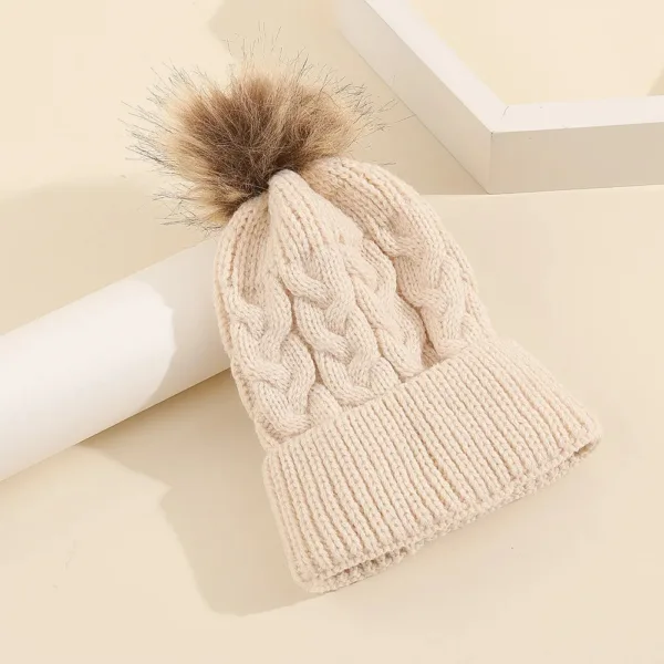 Mini Fashion™ - Eigen lettertype - Muts met pompon Beige / 1 | Educatief Speelgoed - Afbeelding 1