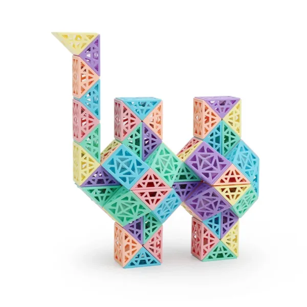 Snake Cube Set™ - Bouw, Draai&Ontdek - Bouwblokkenset 72 onderdelen | Educatief Speelgoed - Afbeelding 1
