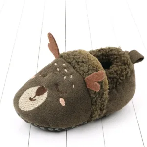 Mini Fashion™ - Knuffel zachte dieren - Peuter Dieren pantoffels Hert Groen / 16 (7-12 maanden) | Educatief Speelgoed