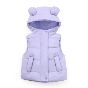 Mini Fashion™ - Warm&Trendy - Bodywarmer Met Capuchon Paars / 120 (5 jaar) | Educatief Speelgoed