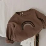 Mini fashion™ - Geschikt Voor Elk Seizoen - Lange Mouwen T-shirt Bruin / 140 (7 jaar) | Educatief Speelgoed