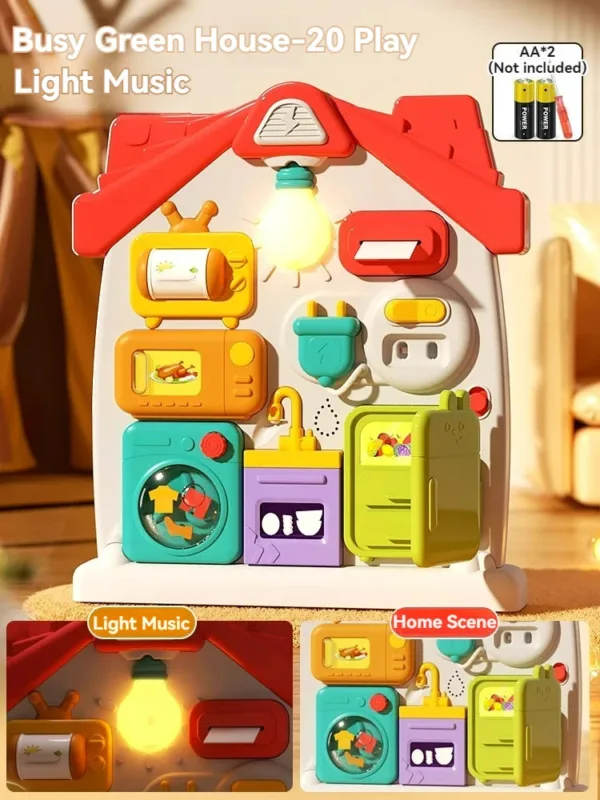 Sound Game™ - Educatief&Multifunctioneel - Busy board met geluid Huis - 20 Geluiden | Educatief Speelgoed - Afbeelding 1