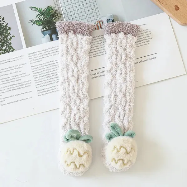 Mini Fashion™ - Knusse beenwarmers - Kindersokken Khaki Ananas | Educatief Speelgoed - Afbeelding 1