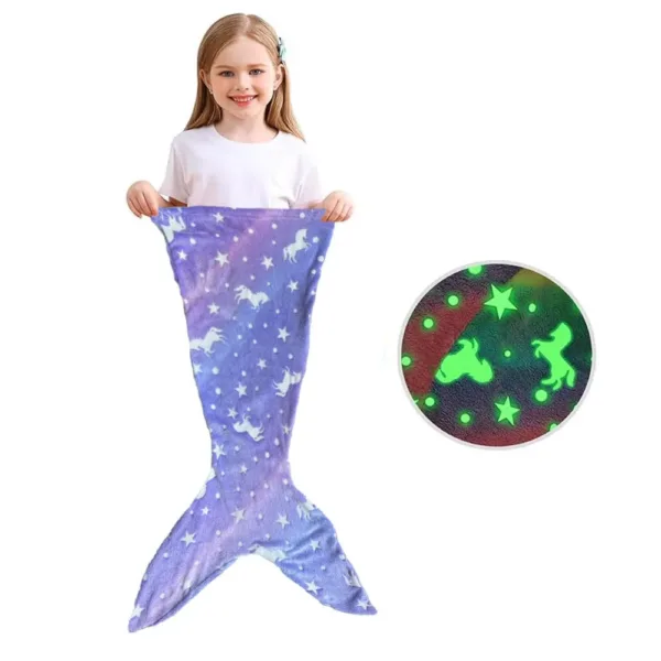 Mini Fashion™ - Glow in the Dark - Zeemeermin Slaapzak Paars | Educatief Speelgoed - Afbeelding 1
