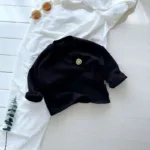 Mini Fashion™ - Geschikt Voor Elk Seizoen - Lange Mouwen Shirt Zwart / 90 (1-2 jaar) | Educatief Speelgoed