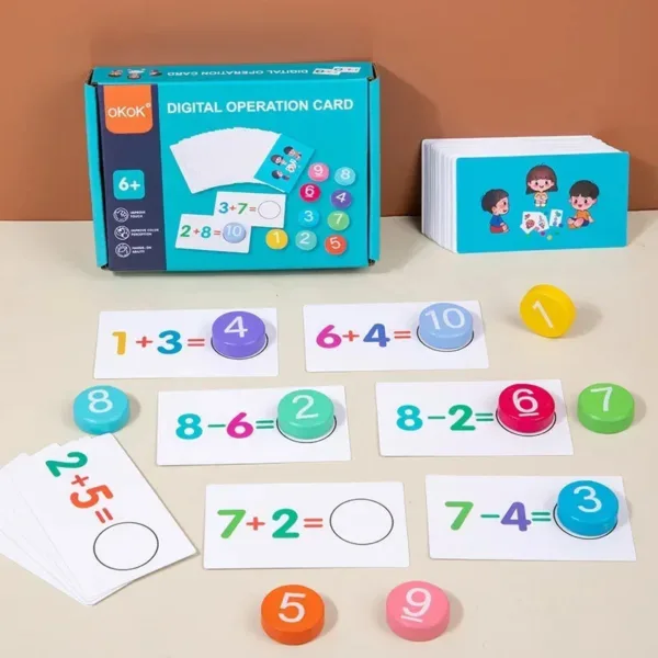 Math Tokens™ - Tellen&Oplossen - Rekenkaarten Kinderen | Educatief Speelgoed - Afbeelding 1