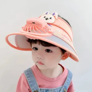 Mini Fashion™ - Houd Het Hoofd Koel - Ventilator Hoed Oranje / 50-54cm (3-12 Jaar) | Educatief Speelgoed