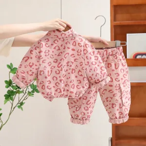 Mini Fashion™ - Coole Luipaard Print - 2-Delige Kledingset Roze / 90 (2 jaar) | Educatief Speelgoed