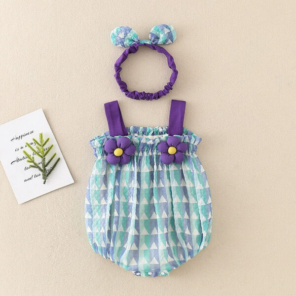 Mini Fashion™ - Luchtig en Koel - Meisjes Rompertje Blauw / 70 (3-6 maanden) | Educatief Speelgoed - Afbeelding 1