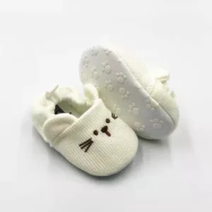 Mini Fashion™ - Anti-slip Zolen - Slofjes Beige - Konijn / 17 (6-12 maanden) | Educatief Speelgoed