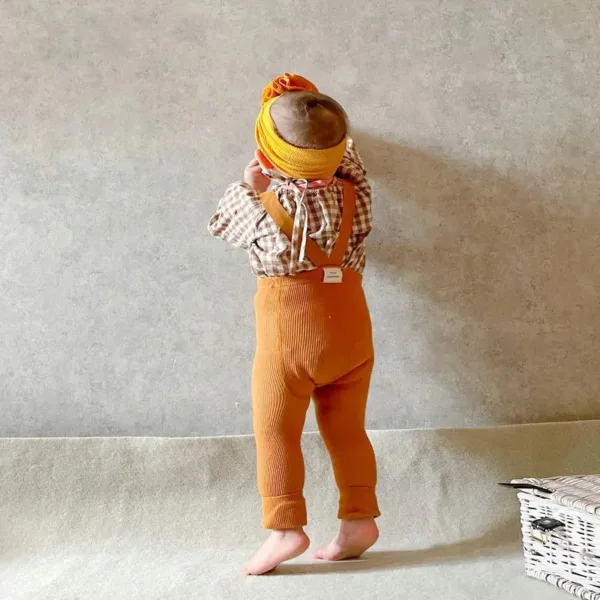 Mini Fashion™ - Zacht&Comfortabel - Kinder Legging met Bretels Oranje / M (1-2 jaar) | Educatief Speelgoed - Afbeelding 1