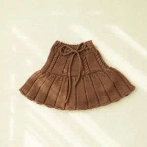 Mini Fashion™ - Warm&Fijn Materiaal - Trui&Rok Rok - Bruin / 130 (8 jaar) | Educatief Speelgoed