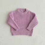 Mini Fashion™ - Super Zachte Stof - Gebreide Sweater Paars / 116 (6 jaar) | Educatief Speelgoed