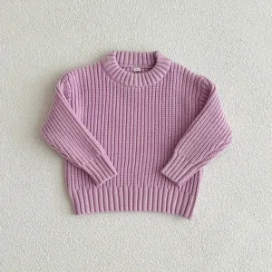 Mini Fashion™ - Super Zachte Stof - Gebreide Sweater Paars / 116 (6 jaar) | Educatief Speelgoed