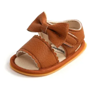 Mini Fashion™ - Zachte Pasvorm - Kinder Sandalen Bruin / 14 (6-12 maanden) / Strik | Educatief Speelgoed