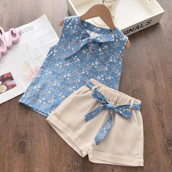 Mini Fashion™ - Stralend in Bloemen - Bloesem Meisjesset Blauw / 92 (2-3 jaar) | Educatief Speelgoed - Afbeelding 1