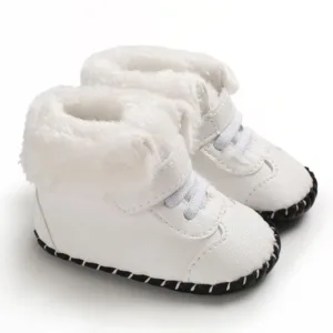 Mini Fashion™ - Aanpasbare Sluiting - Winter Laarzen Wit / 16 (0-6 maanden) | Educatief Speelgoed