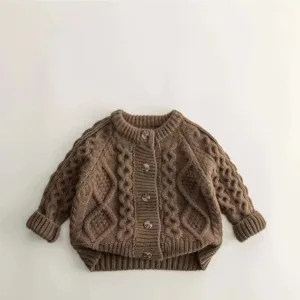 Mini Fashion™ - Super Comfortabel voor Kind - Gebreide Trui Bruin / 122 (7-8 jaar) | Educatief Speelgoed