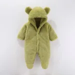 Mini Fashion™ - Met Capuchon - Fleece Romper Groen / 59 (0-3 maanden) | Educatief Speelgoed