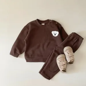 Mini Fashion™ - Trendy&Casual - Trainingspak Bruine Beer / 66 (6-9 maanden) | Educatief Speelgoed