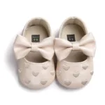 Mini Fashion™ - Ademend Materiaal - Baby Anti-Slip Schoentjes Beige / 22 (12-18 maanden) | Educatief Speelgoed