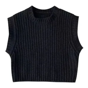 Mini Fashion™ - Zacht&Warm - Gebreide Spencer Zwart / S (1-2 jaar) | Educatief Speelgoed