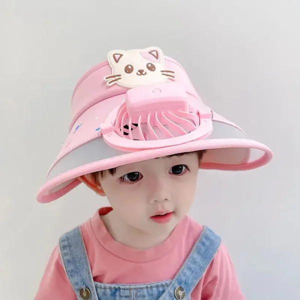 Mini Fashion™ - Houd Het Hoofd Koel - Ventilator Hoed Roze / 50-54cm (3-12 Jaar) | Educatief Speelgoed - Afbeelding 1