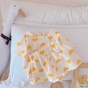 Mini Fashion™ - Luchtig Katoen - Kinder Hartjes Zomerset Geel / 110 (4 jaar) | Educatief Speelgoed