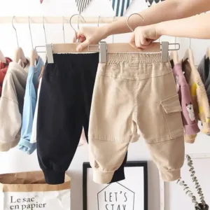 Mini Fashion™ - Jongens Cargobroek Zwart / 104 (4 jaar) | Educatief Speelgoed