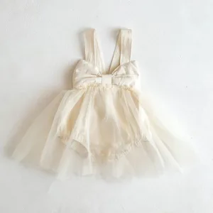 Mini Fashion™ - Baby Meiden Romper Jurk Apricot / 90 (12-24 maanden) | Educatief Speelgoed