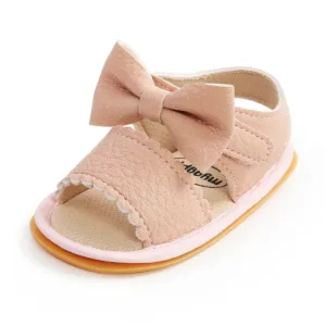 Mini Fashion™ - Zachte Pasvorm - Kinder Sandalen Roze / 13 (0-6 maanden) / Strik | Educatief Speelgoed