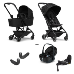 Kinderwagen Joolz Aer +Plus Chic Black Special Edition + Autostoel Joolz x Maxi-Cosi, Slide Tech Base&Adapter