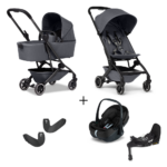 Kinderwagen Joolz Aer +Plus Stone Grey + Autostoel Joolz x Maxi-Cosi, Slide Tech Base&Adapter